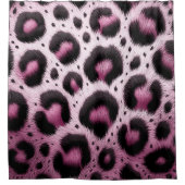 Roze & Zwart Leopard Bont Dierenprint Vlekken Douchegordijn (Voorkant)