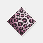 Roze & Zwart Leopard Bont Dierenprint Vlekken Servet (Hoek)