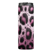 Roze & Zwart Leopard Bont Dierenprint Vlekken Thermosbeker (Achterkant)