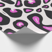 Roze Zwart Leopard Dierenprint Cadeaupapier (Hoek)