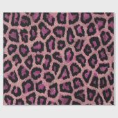 Roze Zwart Leopard Dierenprint Cadeaupapier (Vlak)