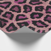Roze Zwart Leopard Dierenprint Cadeaupapier (Hoek)