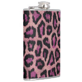 Roze Zwart Leopard Dierenprint Heupfles (Rechts)