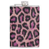 Roze Zwart Leopard Dierenprint Heupfles (Voorkant)
