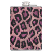 Roze Zwart Leopard Dierenprint Heupfles (Achterkant)