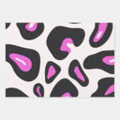 Roze Zwart Leopard Dierenprint Inpakpapier Vel (Voorkant 3)