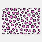 Roze Zwart Leopard Dierenprint Inpakpapier Vel (Voorkant 2)