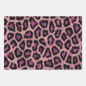 Roze Zwart Leopard Dierenprint Inpakpapier Vel (Voorkant)