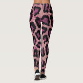 Roze Zwart Leopard Dierenprint Leggings (Achterkant)