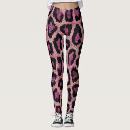 Roze Zwart Leopard Dierenprint Leggings