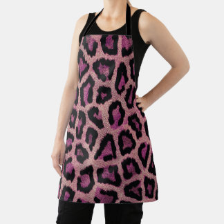 Roze Zwart Leopard Dierenprint Schort