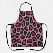 Roze Zwart Leopard Dierenprint Schort (Voorkant)