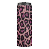 Roze Zwart Leopard Dierenprint Thermosbeker (Achterkant)