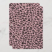 Roze Zwart Leopard Print Baby shower Kaart (Voorkant / Achterkant)