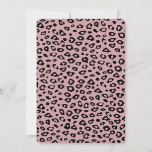 Roze Zwart Leopard Print Baby shower Kaart