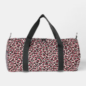 Roze Zwart Leopard Print Cut Naai Kleine Duffel Ba Plunjezak (Achterkant)