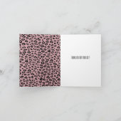Roze Zwart Leopard Print Dank u Bedankkaart (Binnen)