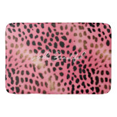 Roze Zwart Luipaard Print Abstract Badmat (Voorkant)