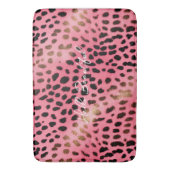 Roze Zwart Luipaard Print Abstract Badmat (Voorkant Verticaal)