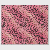 Roze Zwart Luipaard Print Abstract Cadeaupapier (Vlak)
