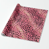 Roze Zwart Luipaard Print Abstract Cadeaupapier (Uitgerold)
