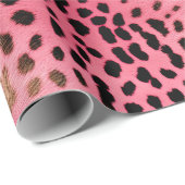 Roze Zwart Luipaard Print Abstract Cadeaupapier (Rol Hoek)