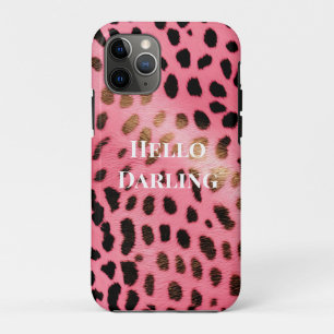 Roze Zwart Luipaard Print Abstract Case-Mate iPhone Case