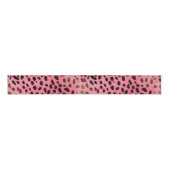 Roze Zwart Luipaard Print Abstract Grosgrain Lint (Voorkant)