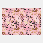 Roze Zwart Luipaard Print Abstract Inpakpapier Vel (Voorkant 2)