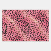 Roze Zwart Luipaard Print Abstract Inpakpapier Vel (Voorkant)