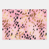 Roze Zwart Luipaard Print Abstract Inpakpapier Vel (Voorkant 3)