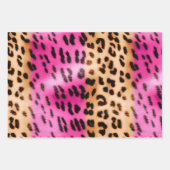 Roze Zwart Luipaard Print Abstract Inpakpapier Vel (Voorkant 2)