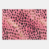 Roze Zwart Luipaard Print Abstract Inpakpapier Vel (Voorkant)