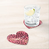 Roze Zwart Luipaard Print Abstract Kartonnen Onderzetters (Insitu)