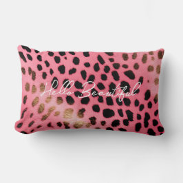 Roze Zwart Luipaard Print Abstract Kussen