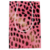 Roze Zwart Luipaard Print Abstract Medium Cadeauzakje (Voorkant)