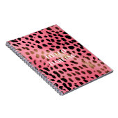 Roze Zwart Luipaard Print Abstract Notitieboek (Rechterzijde)