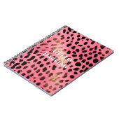 Roze Zwart Luipaard Print Abstract Notitieboek (Linkerzijde)