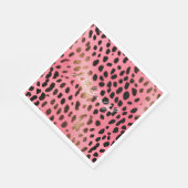 Roze Zwart Luipaard Print Abstract Servet (Hoek)