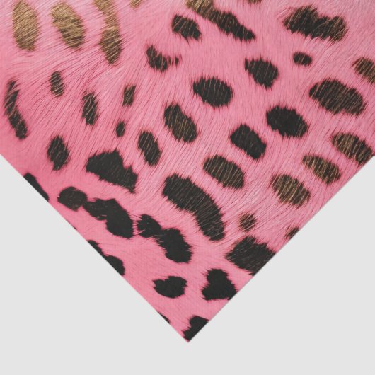 Roze Zwart Luipaard Print Abstract Tissuepapier (Detail)