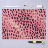 Roze Zwart Luipaard Print Abstract Tissuepapier (Craft)