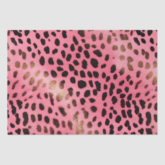 Roze Zwart Luipaard Print Abstract Tissuepapier (Voorkant)