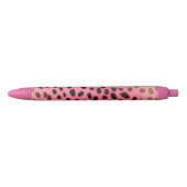 Roze Zwart Luipaard Print Abstract Zwarte Inkt Pen (Voorkant)