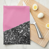 ROZE ZWART MARMER AGAAT Table Runner Theedoek (Quarter Fold)