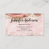 Roze zwart marmer Gold Glitter Agate Elegant Chic Visitekaartje (Achterkant)