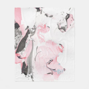 Roze Zwart Marmer: Hand getrokken Fleece Deken