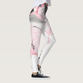 Roze Zwart Marmer: Hand getrokken Leggings (Rechts)