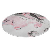 Roze Zwart Marmer: Hand getrokken Snijplank (Hoek)