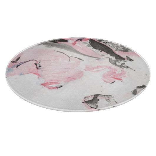 Roze Zwart Marmer: Hand getrokken Snijplank (Hoek)