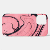 Roze Zwart Marmeren Hand Getrokken Case-Mate iPhone Case (Achterkant (horizontaal))